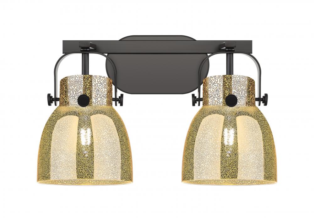 Pilaster II Bell - 2 Light - 17 inch - Matte Black - Bath Vanity Light