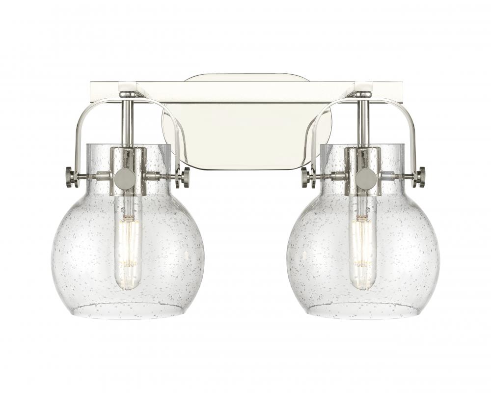 Pilaster II Sphere - 2 Light - 17 inch - Polished Nickel - Bath Vanity Light