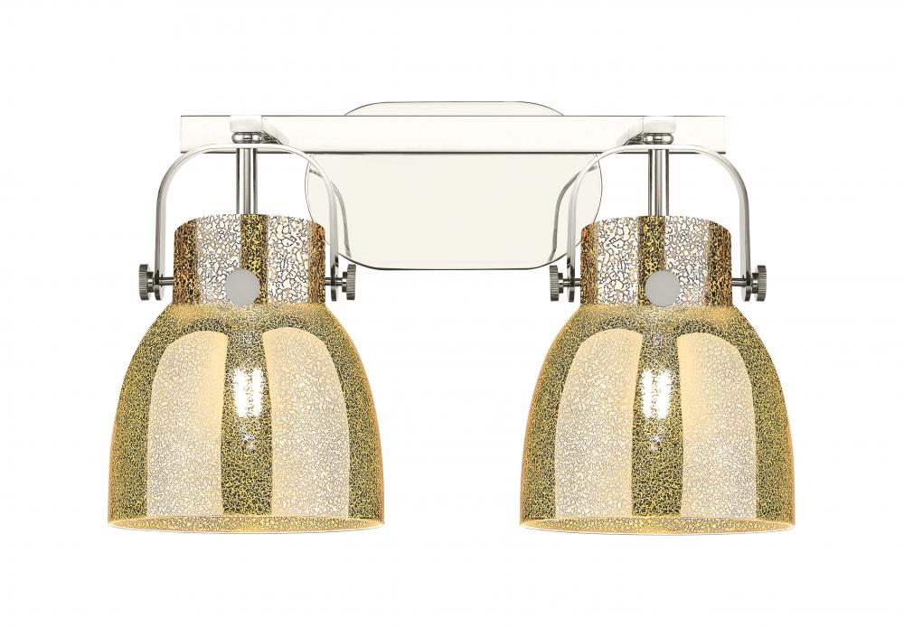 Pilaster II Bell - 2 Light - 17 inch - Polished Nickel - Bath Vanity Light