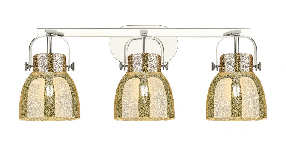 Pilaster II Bell - 3 Light - 27 inch - Polished Nickel - Bath Vanity Light