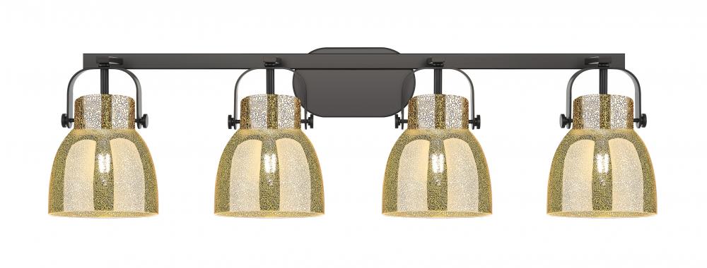 Pilaster II Bell - 4 Light - 37 inch - Matte Black - Bath Vanity Light