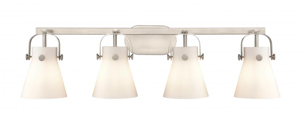 Pilaster II Cone - 4 Light - 37 inch - Satin Nickel - Bath Vanity Light