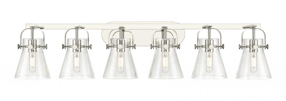 Pilaster II Cone - 6 Light - 46 inch - Polished Nickel - Bath Vanity Light