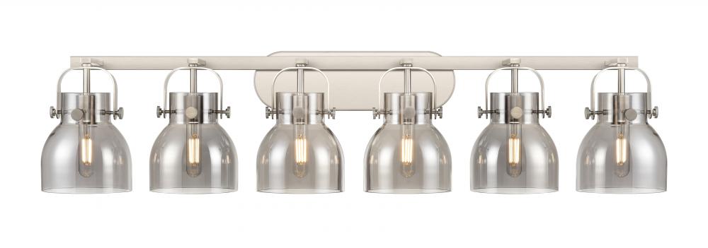 Pilaster II Bell - 6 Light - 46 inch - Satin Nickel - Bath Vanity Light