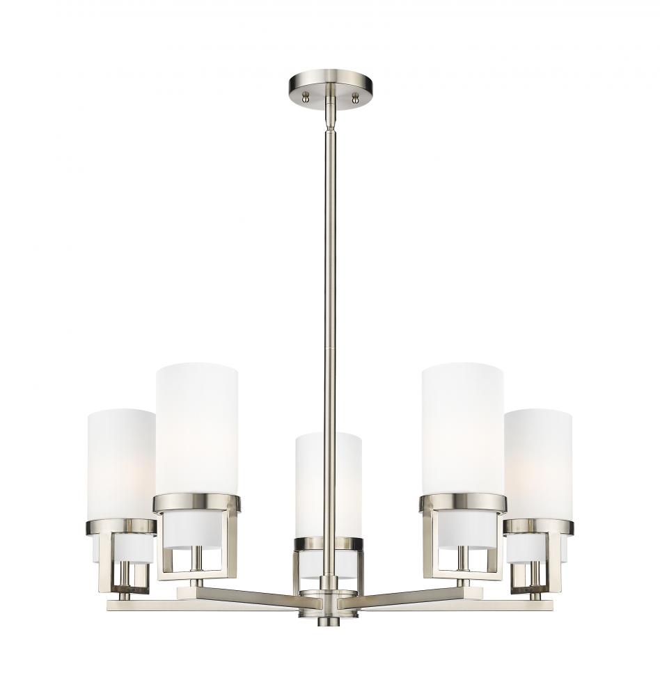 Utopia - 5 Light - 24 inch - Satin Nickel - Chandelier