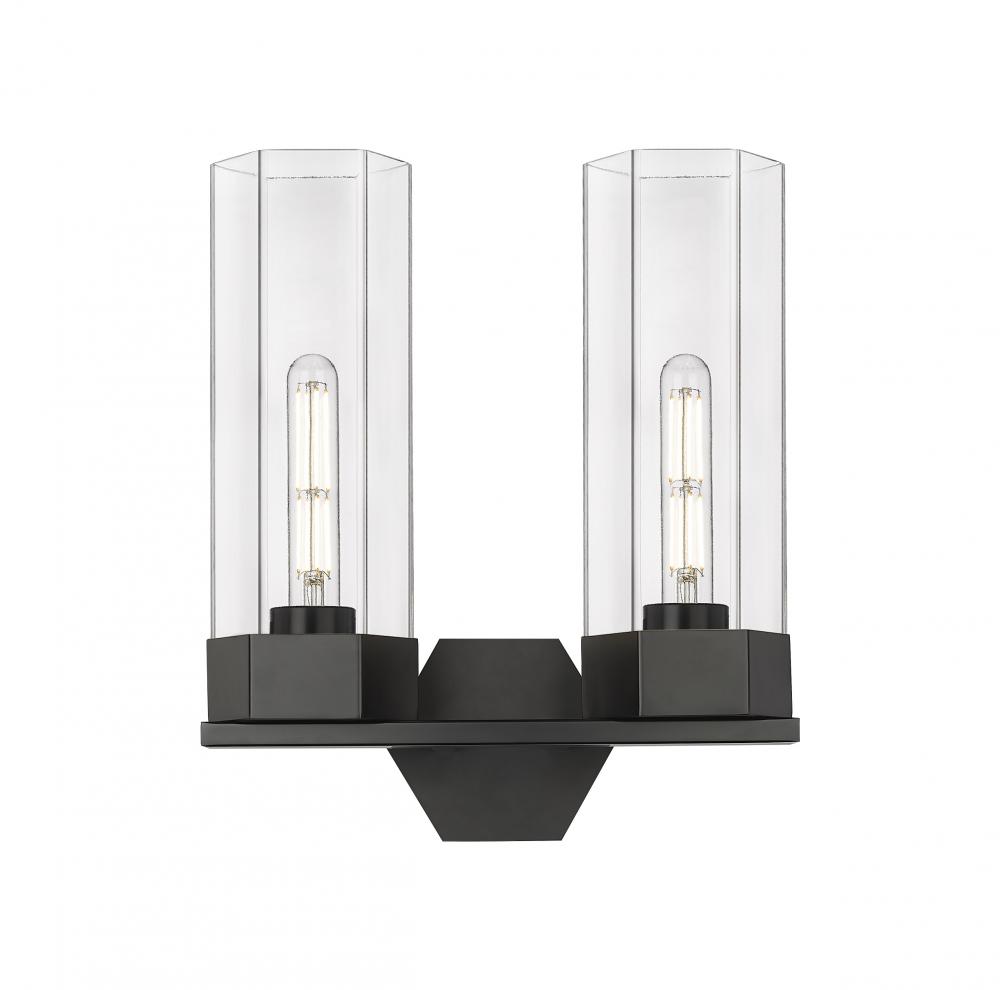 Claverack - 2 Light - 13 inch - Matte Black - Bath Vanity Light