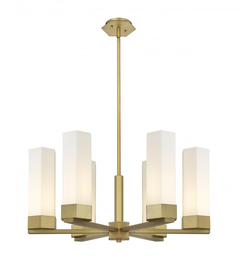 Claverack - 6 Light - 28 inch - Brushed Brass - Chandelier