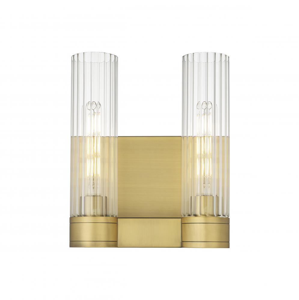 Empire - 2 Light - 11 inch - Brushed Brass - Bath Vanity Light