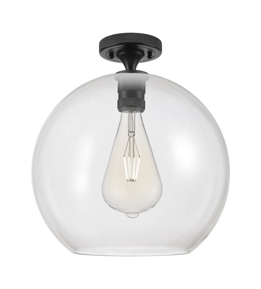 Crown Point - 1 Light - 12 inch - Matte Black - Flush Mount