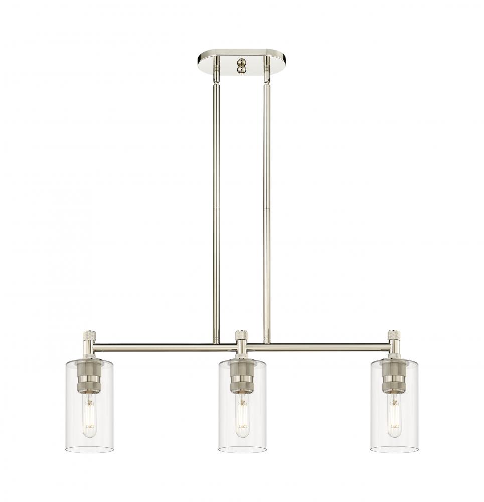 Crown Point - 3 Light - 31 inch - Polished Nickel - Island Light