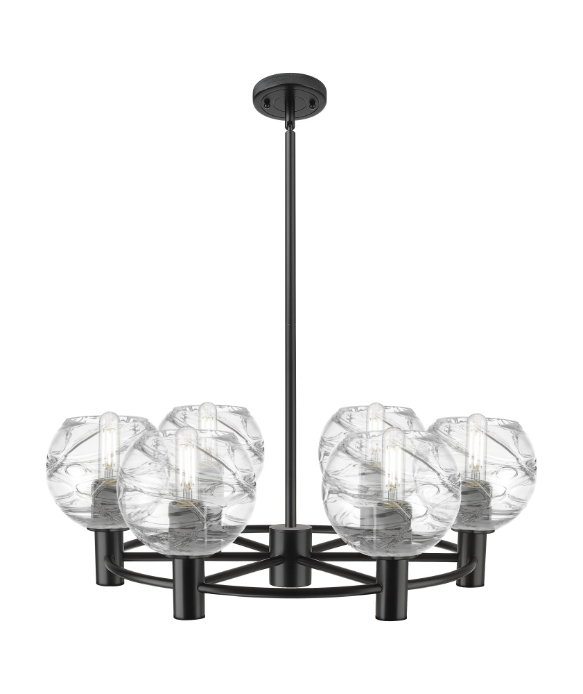 Crown Point - 6 Light - 26 inch - Matte Black - Chandelier