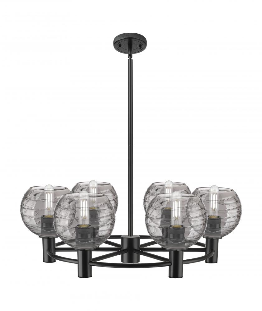 Crown Point - 6 Light - 26 inch - Matte Black - Chandelier