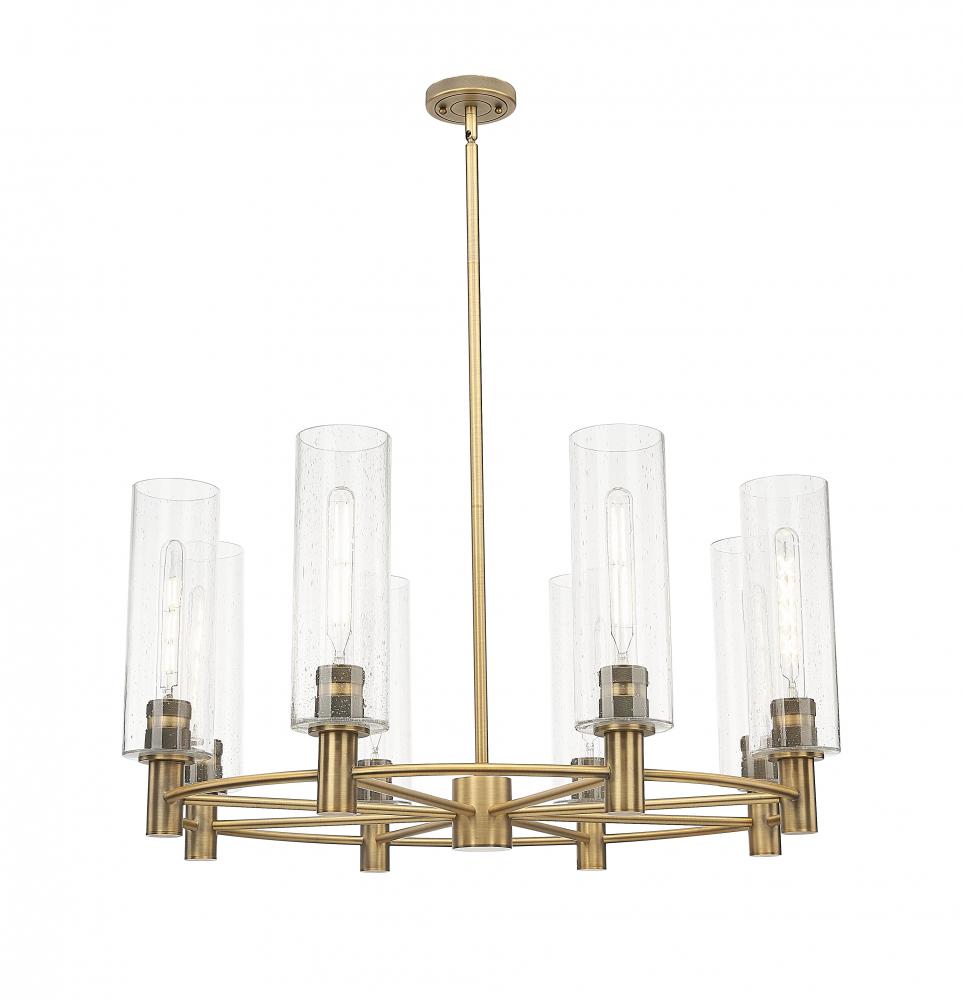 Crown Point - 8 Light - 32 inch - Brushed Brass - Chandelier