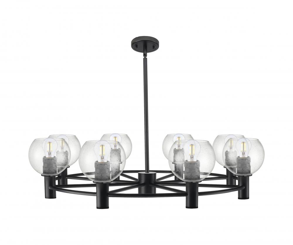 Crown Point - 8 Light - 36 inch - Matte Black - Chandelier