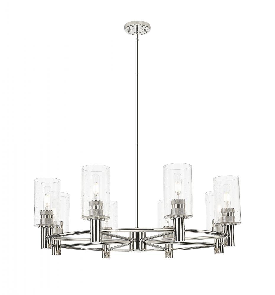 Crown Point - 8 Light - 32 inch - Polished Nickel - Chandelier