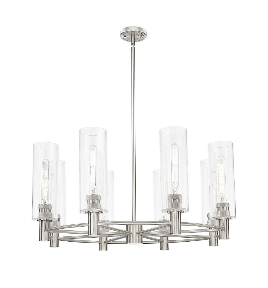 Crown Point - 8 Light - 32 inch - Satin Nickel - Chandelier