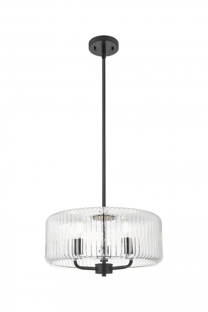Windsor - 3 Light - 16 inch - Matte Black - Stem hung - Pendant