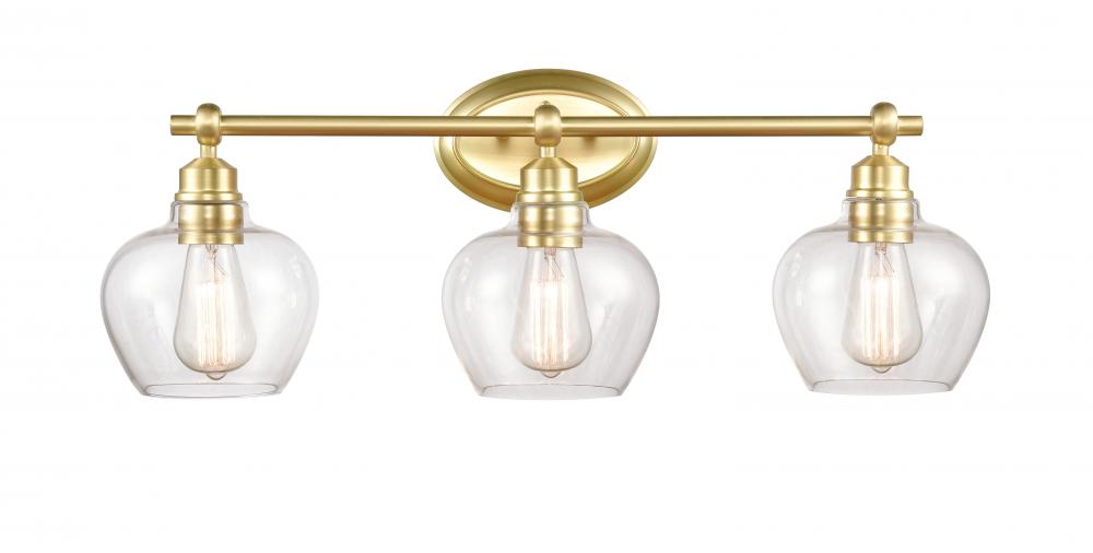Amina - 3 Light - 27 inch - Satin Brass - Bath Vanity Light