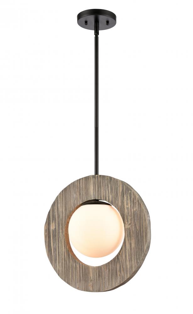 Maverick - 1 Light - 14 inch - Matte Black - Cord hung - Pendant