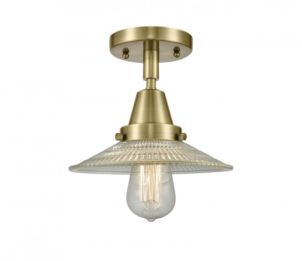 Halophane - 1 Light - 9 inch - Antique Brass - Semi-Flush Mount