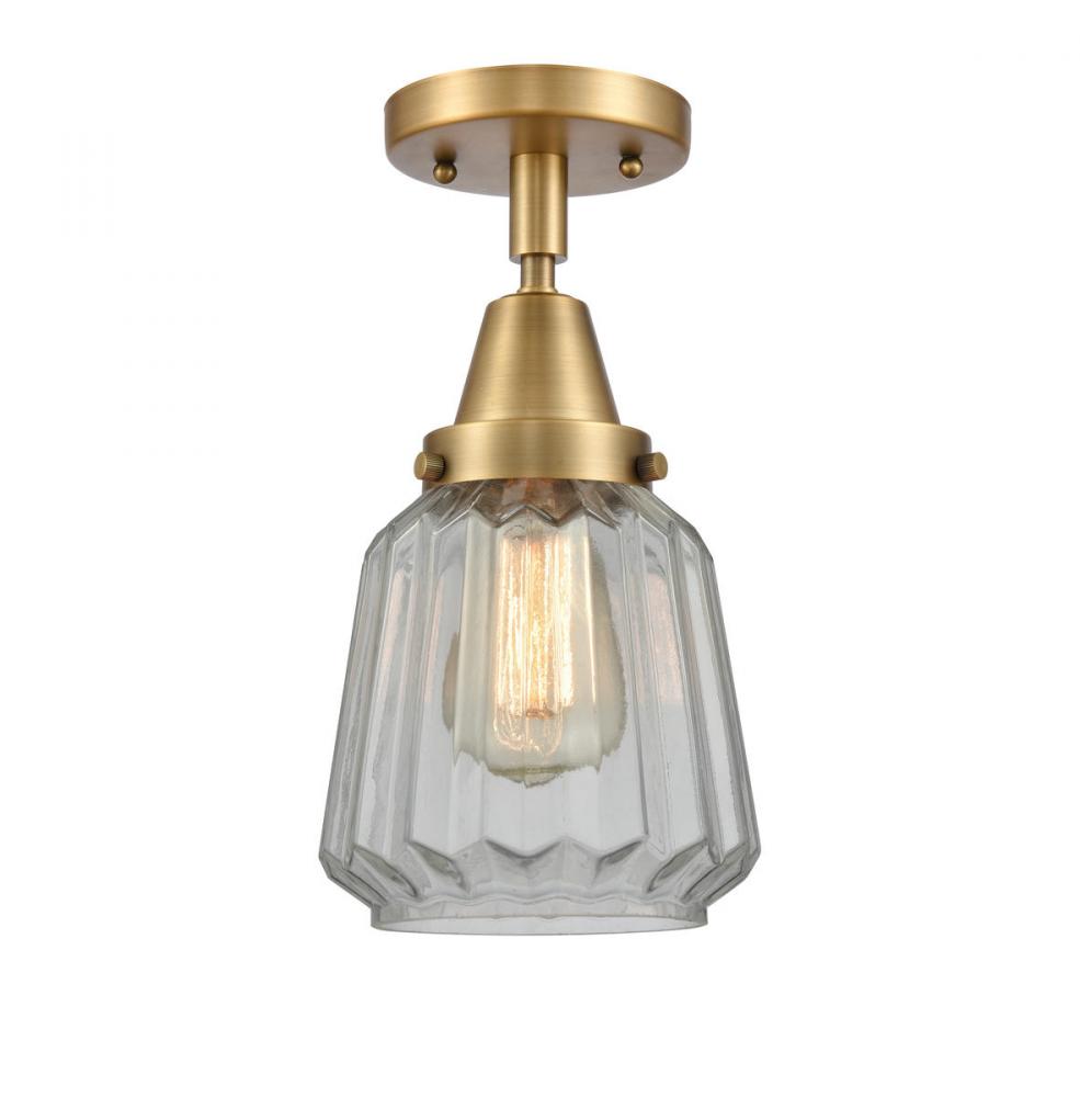 Chatham - 1 Light - 7 inch - Brushed Brass - Semi-Flush Mount