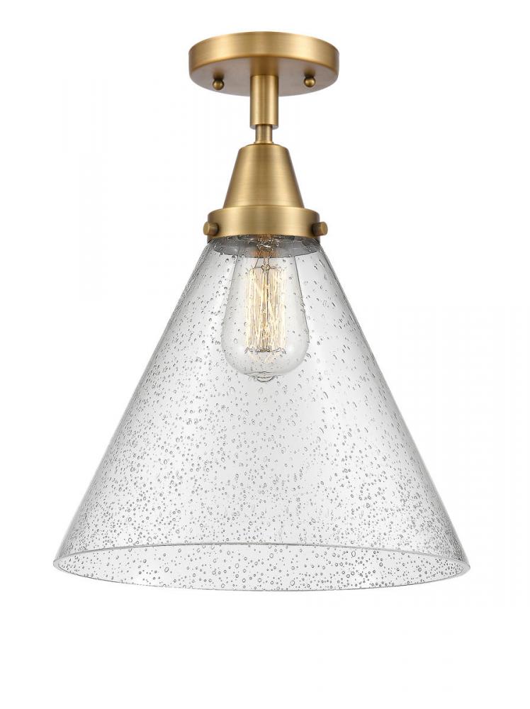 Cone - 1 Light - 12 inch - Brushed Brass - Semi-Flush Mount