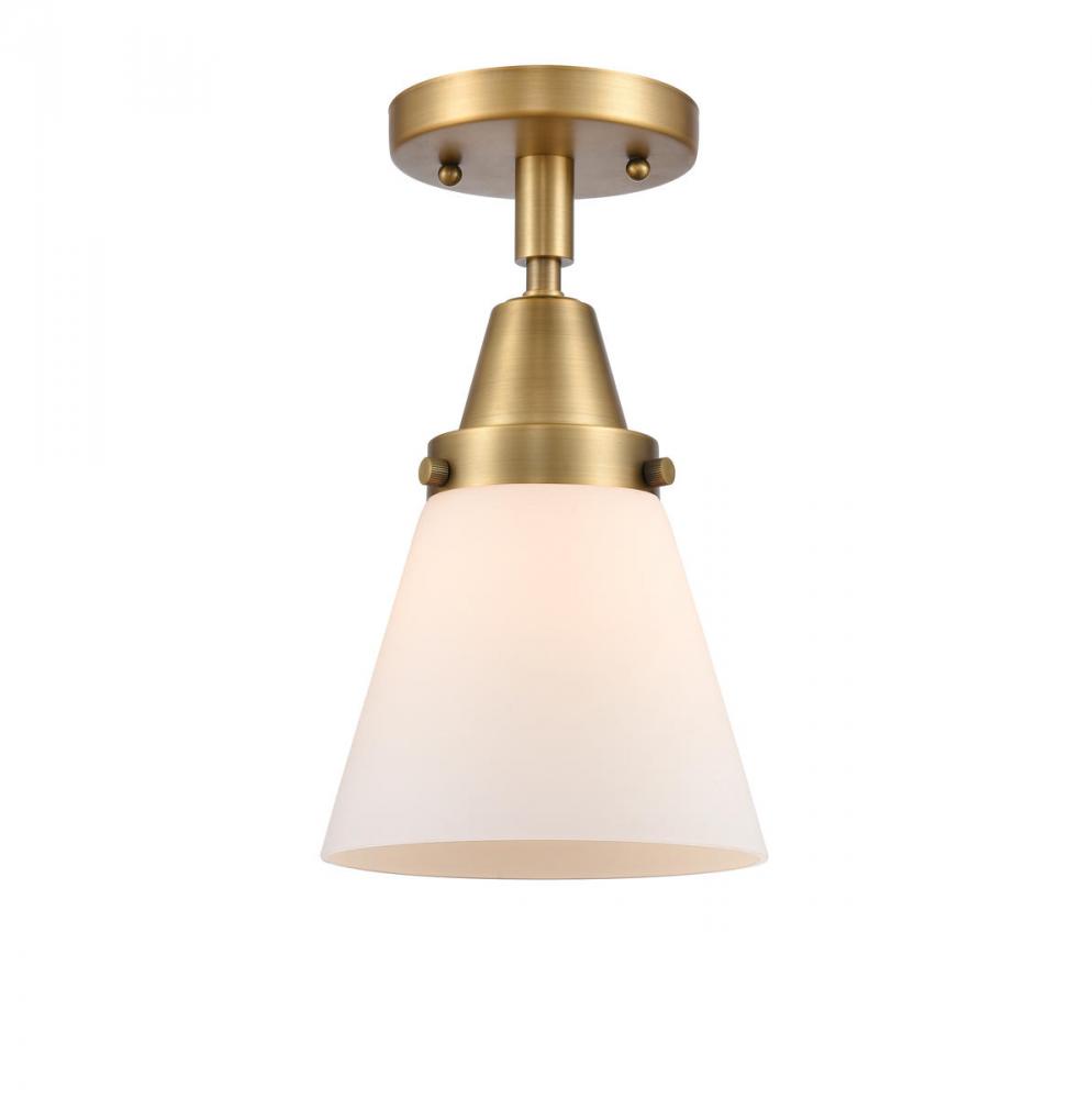 Cone - 1 Light - 6 inch - Brushed Brass - Semi-Flush Mount