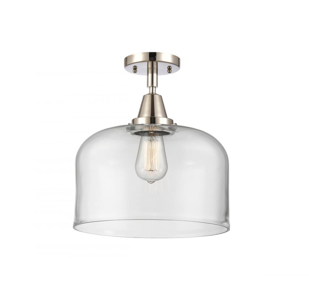 Bell - 1 Light - 12 inch - Polished Nickel - Semi-Flush Mount