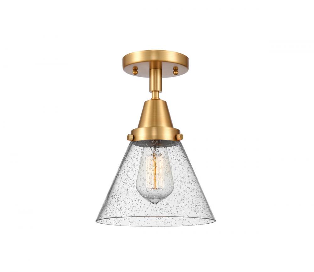 Cone - 1 Light - 8 inch - Satin Gold - Semi-Flush Mount