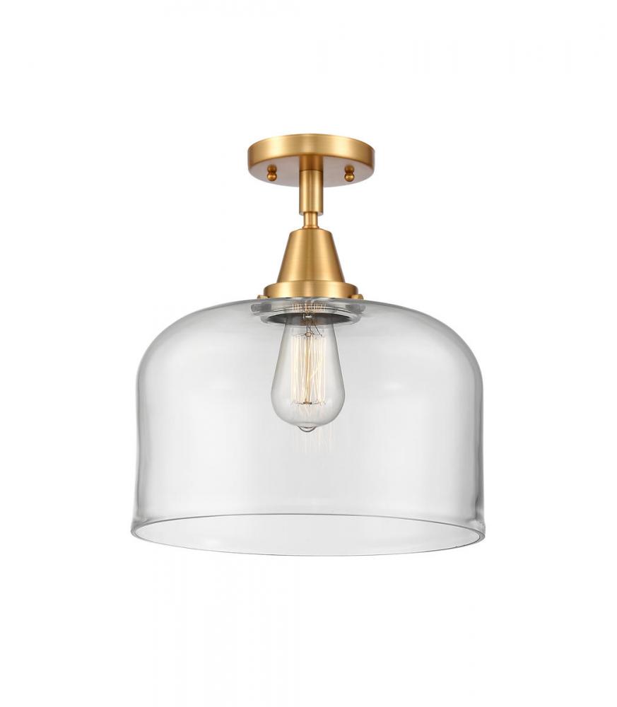 Bell - 1 Light - 12 inch - Satin Gold - Semi-Flush Mount