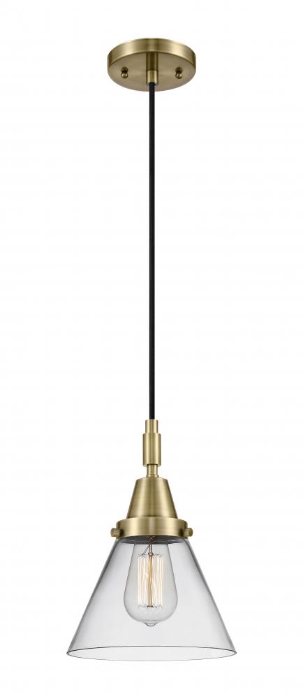 Cone - 1 Light - 8 inch - Antique Brass - Mini Pendant