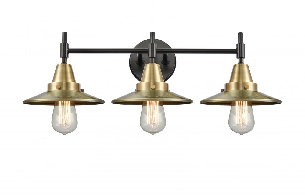 Railroad - 3 Light - 26 inch - Black Antique Brass - Bath Vanity Light
