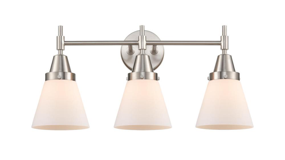 Cone - 3 Light - 24 inch - Satin Nickel - Bath Vanity Light