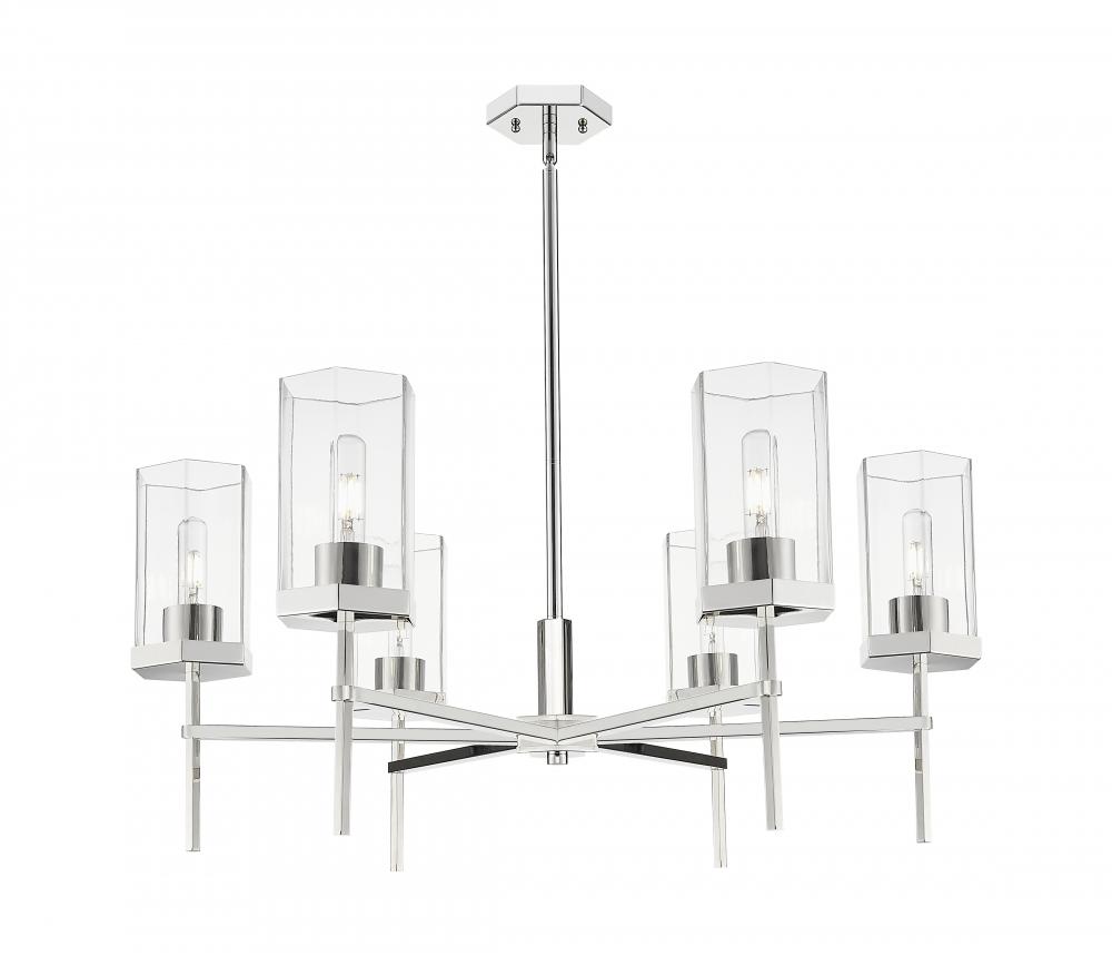Blakeley - 6 Light - 32 inch - Polished Nickel - Chandelier