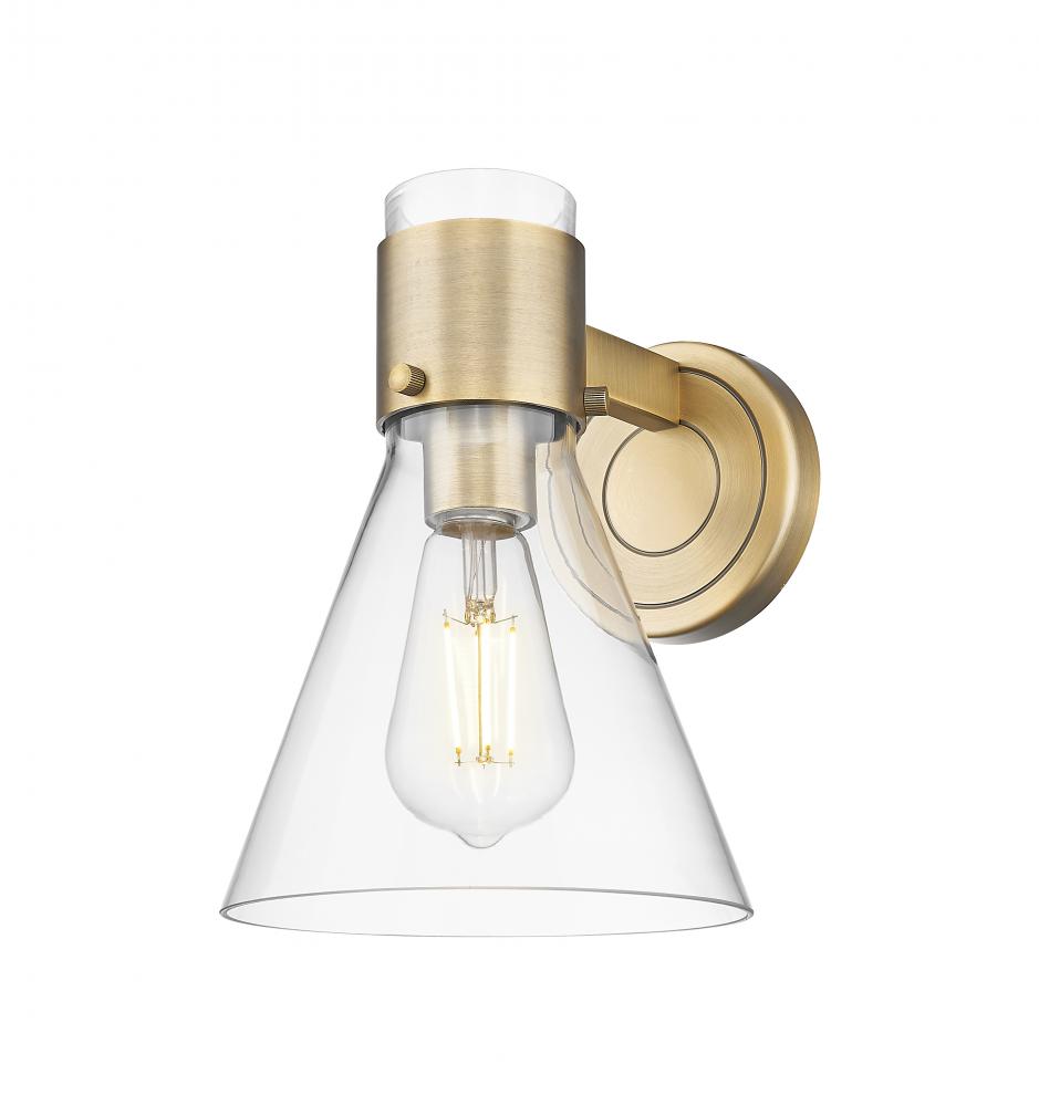 Lawton Cone - 1 Light - 8 inch - Brushed Brass - Sconce