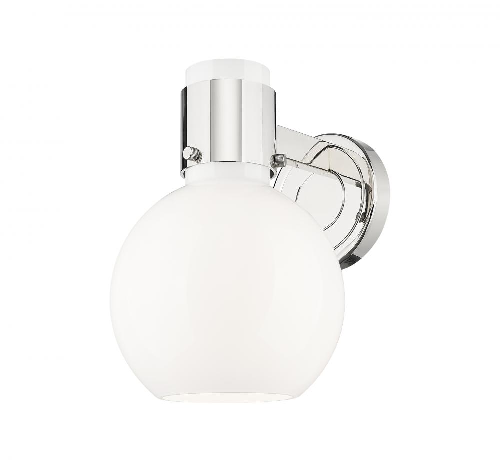 Lawton Sphere - 1 Light - 8 inch - Polished Nickel - Sconce