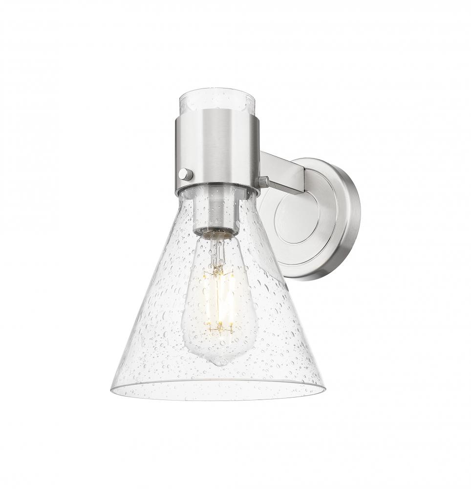 Lawton Cone - 1 Light - 8 inch - Satin Nickel - Sconce