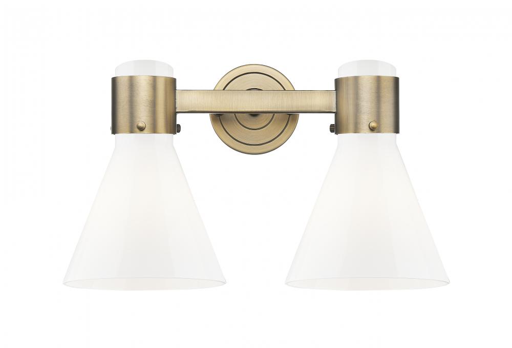 Lawton Cone - 2 Light - 17 inch - Brushed Brass - Bath Vanity Light