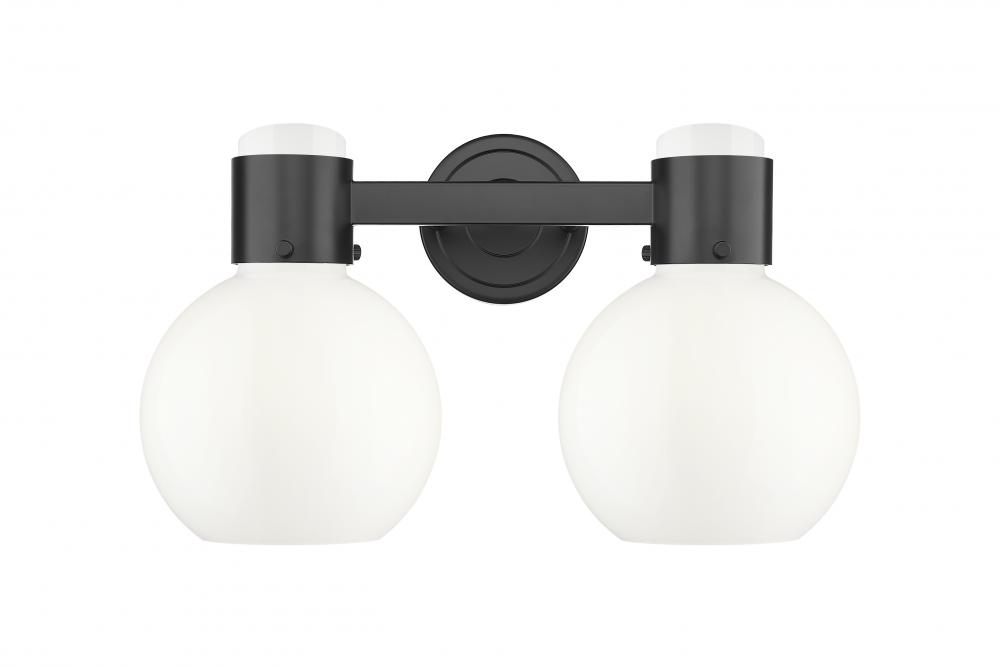Lawton Sphere - 2 Light - 17 inch - Matte Black - Bath Vanity Light