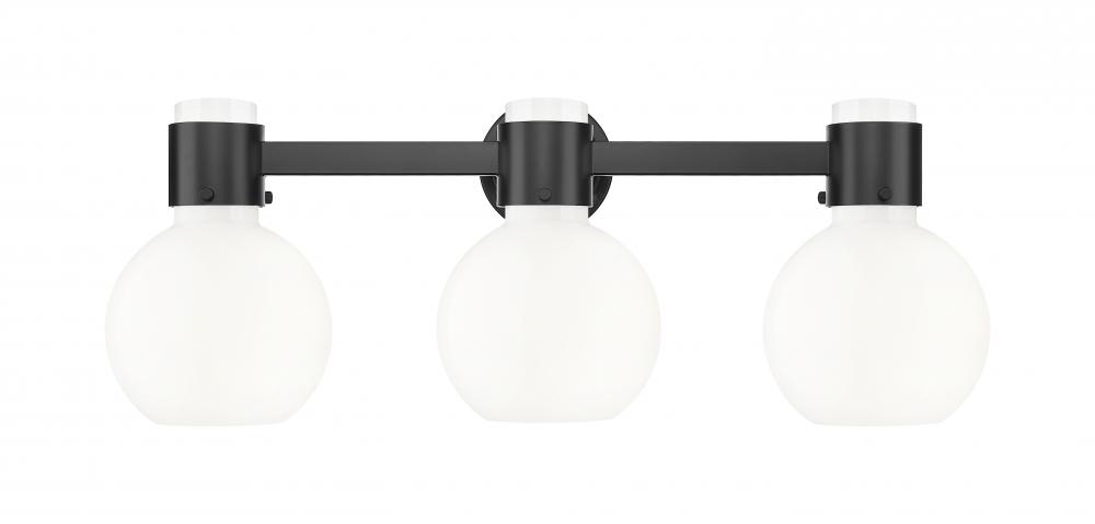 Lawton Sphere - 3 Light - 27 inch - Matte Black - Bath Vanity Light