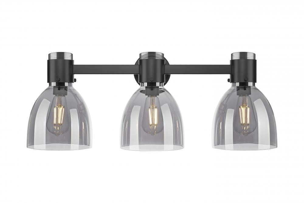 Lawton Bell - 3 Light - 27 inch - Matte Black - Bath Vanity Light