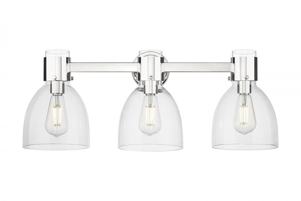 Lawton Bell - 3 Light - 27 inch - Polished Nickel - Bath Vanity Light