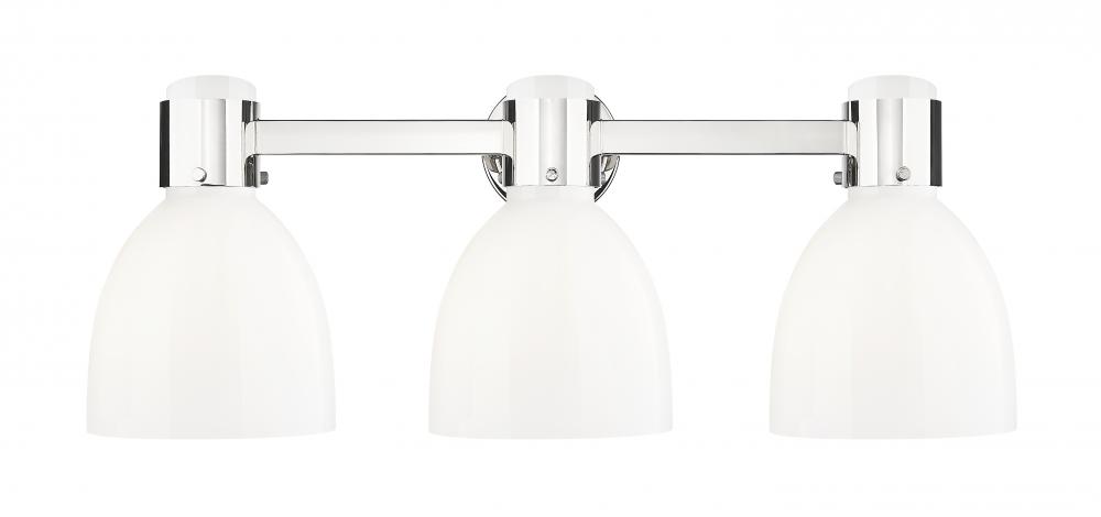 Lawton Bell - 3 Light - 27 inch - Polished Nickel - Bath Vanity Light