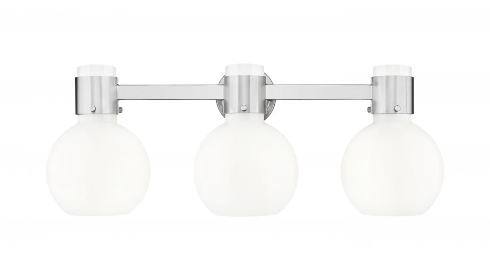Lawton Sphere - 3 Light - 27 inch - Brushed Satin Nickel - Bath Vanity Light