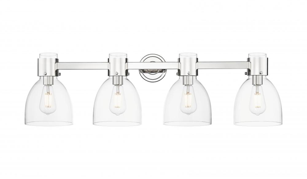 Lawton Bell - 4 Light - 27 inch - Polished Nickel - Bath Vanity Light