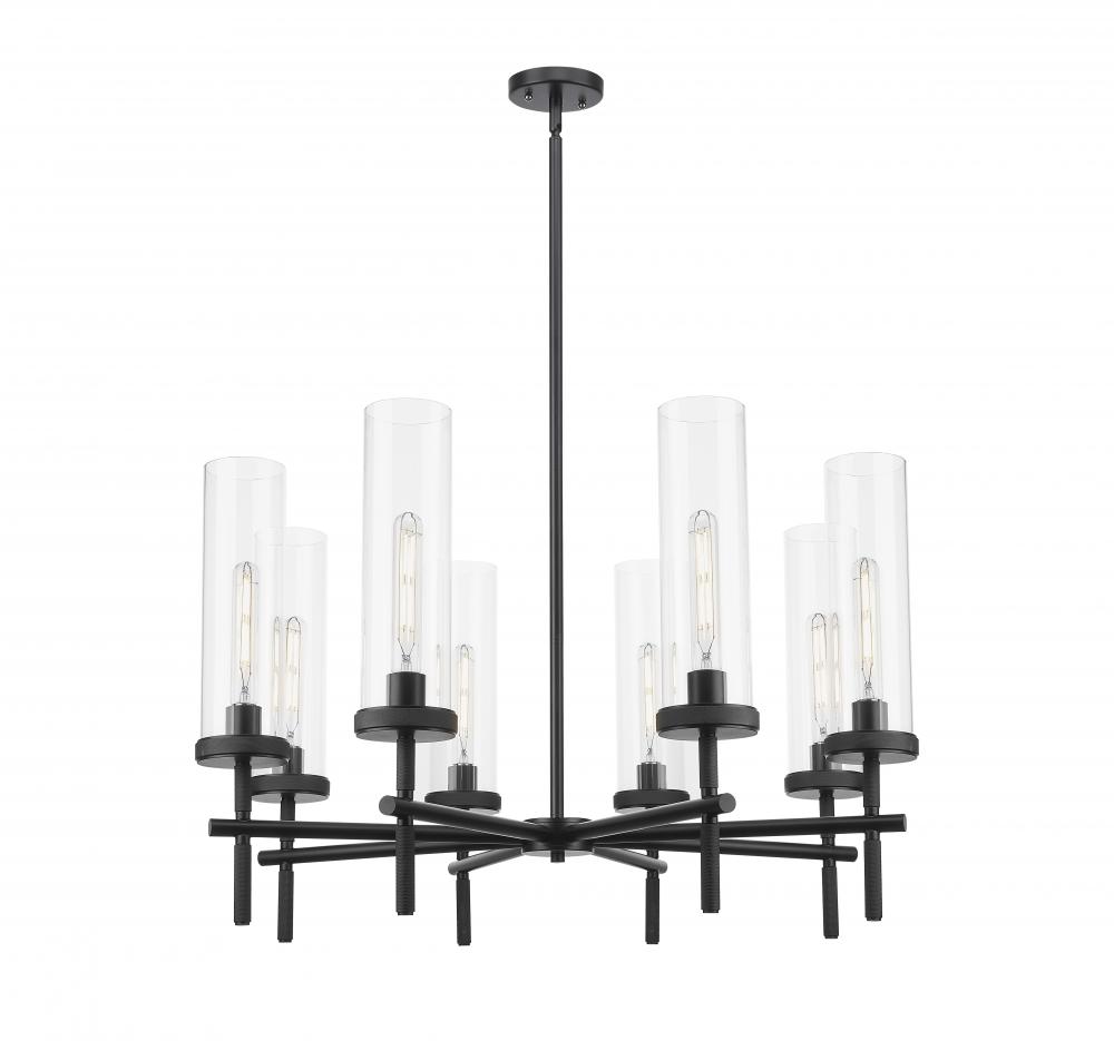 Lincoln - 8 Light - 27 inch - Matte Black - Chandelier