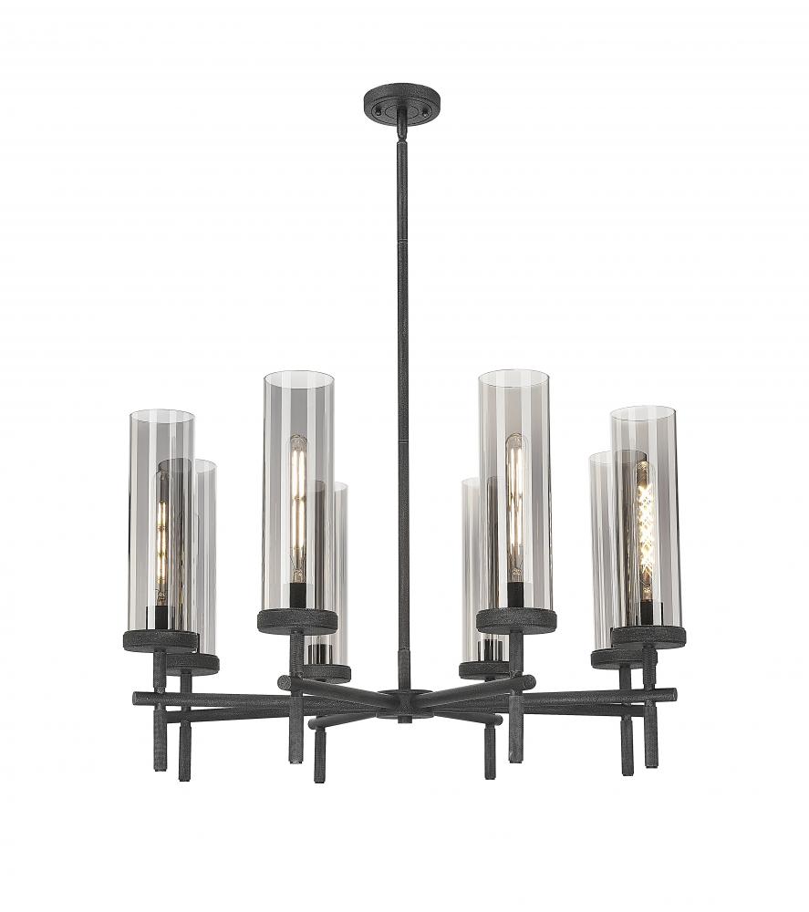 Lincoln - 8 Light - 27 inch - Weathered Zinc - Chandelier