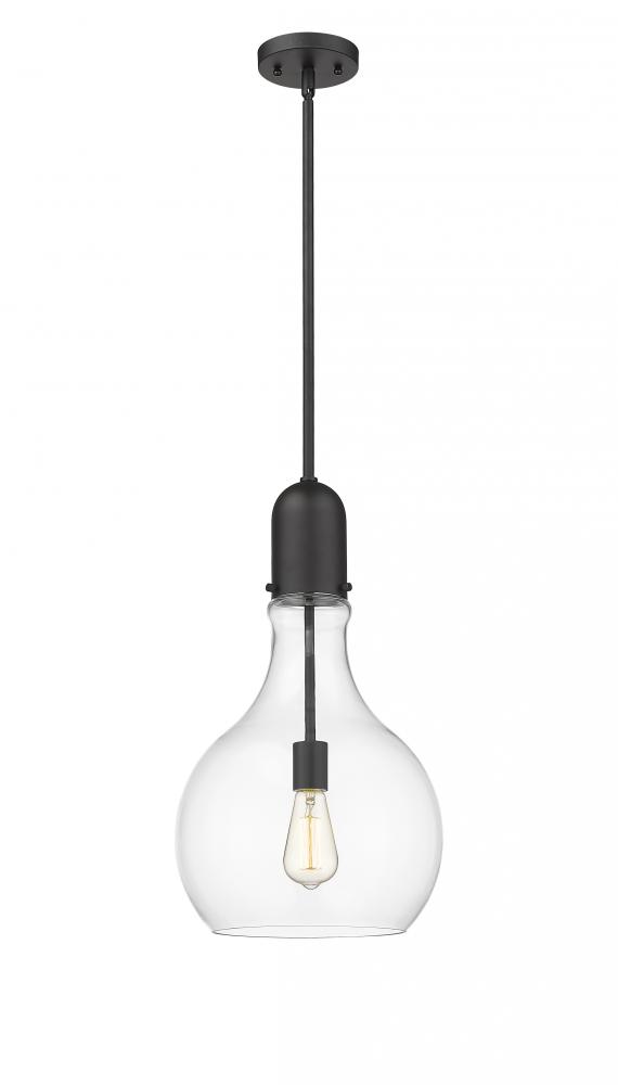 Amherst - 1 Light - 12 inch - Matte Black - Stem hung - Mini Pendant