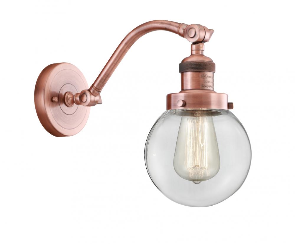 Beacon - 1 Light - 6 inch - Antique Copper - Adjustable Sconce