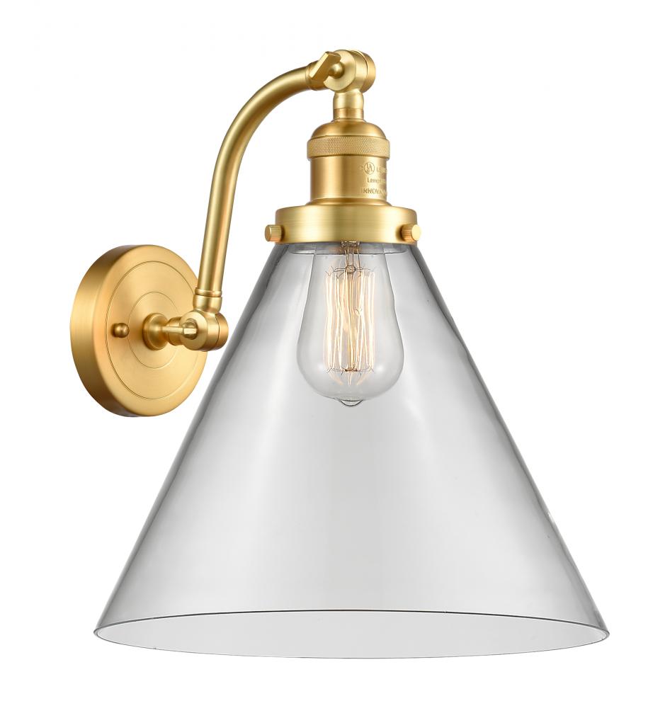 Cone - 1 Light - 12 inch - Satin Gold - Adjustable Sconce